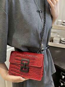 A 2026 Luxury Quilted Checkered Solid-Color PU Special Lock Women's Shoulder Bag, Versatile Accessory Wallet, Suitable For Daily Outings, Commuting, Gatherings, Dates, And Gifts - Red - View 6