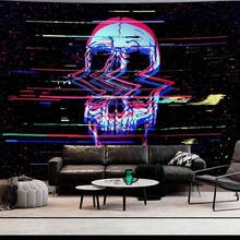 1 tấm thảm trang trí lớn bằng polyester phong cách Bohemian Punk họa tiết đầu lâu trừu tượng neon glitch, mang đến cảm giác bí ẩn, phù hợp cho phòng ngủ và phòng khách, họa tiết tương lai, nghệ thuật trang trí nhà cửa, tấm thảm treo tường đầy cảm hứng. - Đỏ - Xem 11