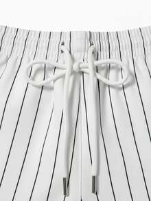 GRDR Randiga stickade shorts för män, moderiktiga och mångsidiga, vår/sommar - Vitt - Visa 4