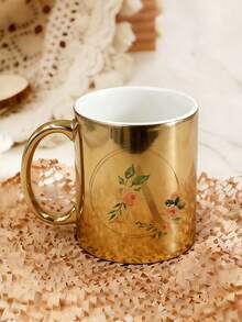 1 Pc 26 Letters Pattern Ceramic Water Mug Drinking Cup Novelty Christmas Halloween New Year Gift For Her Mugs For Coffee Tea And Hot Drinks Cup Travel Gift For Man Woman - Multicolor - View 2