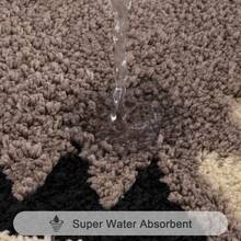 Pauwer 3 Piece Bathroom Rug Mat Set, Microfiber Shaggy Bath Mat Set, Non-Slip Ultra Soft Carpet Mats, Absorbent Bathroom Mat Set With U-Shaped Toilet Mat For Bathroom, Tub, Shower - Nâu Boho - Xem 6
