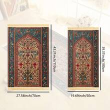 1-Piece Luxury Thick Prayer Mat For Islamic Home Worship-Non-Slip Foldable Prayer Mat With Tassels, Machine Washable, Portable For Door, Travel, And Daily Use - Multicolor - View 7