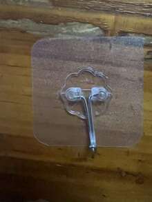 20pcs Powerful Transparent Adhesive Wall Hooks - Casual Style, Easy Installation Without Drilling, Plastic Heart-Shaped Practical Hooks, Suitable For Kitchen And Bathroom, Bathroom Storage, Bathroom Decor, Autumn Decor, Back To School Decor - Square - View 12