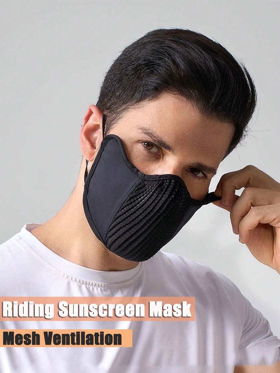 1pc Sports Cycling Mask, Men's And Women's Ice Silk Three-Dimensional Sunscreen Mask, Eye Corner Protection, Breathable Outdoor Hiking Thin Cycling Mask, A Breathable Mask For Both Men And Women, Outdoor Simple And Casual Multifunctional Mask, Outdoor Travel Breathable Mask - Multicolor - View 1
