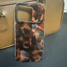 Vintage Black Brown Tortoiseshell Foil Texture Phone Case Compatible With IPhone 16 Pro Max, Apple 15, Soft Cover For 14 New, 12 Pro, 13 Pro Max, Anti-Fall Protective Cover For Women. The Color May Vary Slightly Under Different Display Angles. Waterproof Shockproof Scratch Resistant Valentine's Day - 樣式1 - 查看 5