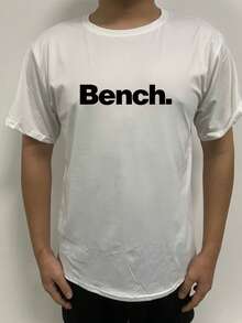 男士休闲字母印花圆领短袖T恤