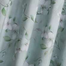 2pcs Rose Print Blackout Curtain With Iron Rings - Multicolor - View 4