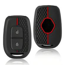 适用于达契亚Duster Spring Logan Sandero Stepway Lodgy、雷诺Scenic Master Dokker Duster的优质硅胶汽车钥匙套 - 防震、防尘、防刮擦，全方位保护，柔软耐用防滑材质，完美贴合汽车钥匙 - A - 查看 2