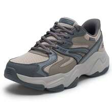 Skechers Men's Casual Shoes BOBS DIEGO Series Fashion Lace-Up Sneakers, Lightweight Casual Daily Sports Shoes 118334-DKTP - Dark Gray-brown - View 3