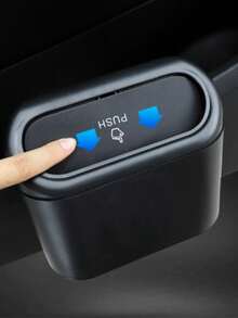 1pc Leak-Proof Mini Car Trash Can With 30pcs Garbage Bags, Convenient And Hygienic. This Car Accessory Can Be Hung On The Car Door For Storage And Organization.