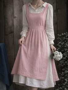 1PC Simple French Vintage Artistic Style Apron For Florist And Barista, Suitable For All Seasons Home Kitchen, Outdoor Camping And Picnic, Coffee - Multicolor - View 11