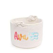 1个个性化字母手工编织篮，星星、太阳、月亮图案，复活节日期，家居收纳篮，派对礼品篮，装饰礼品，复活节礼物，梳妆台美学 - 彩色 - 查看 56