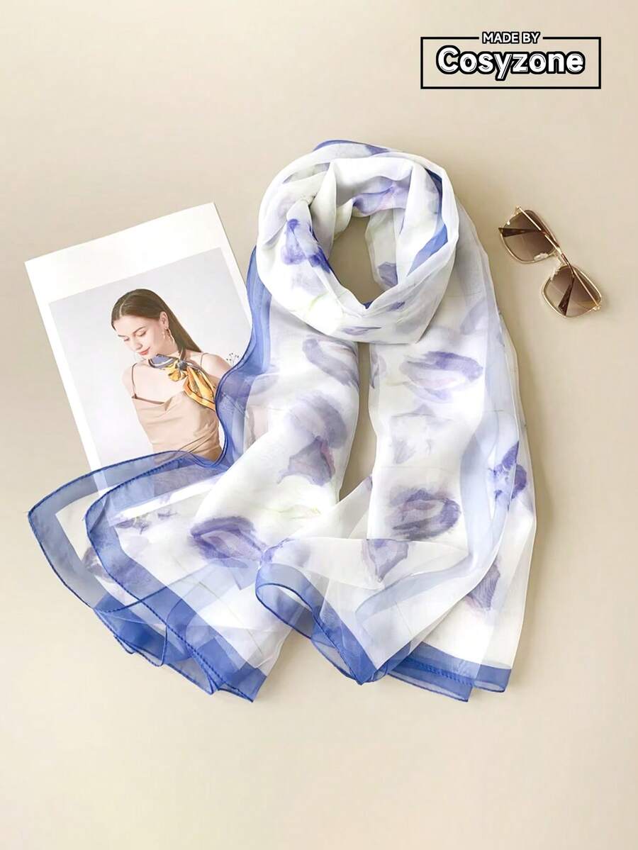 这款女士雪纺围巾适合户外活动、休闲娱乐和装饰。它既可以当头巾、发带或头饰，是提升您整体造型的理想之选。 - 藏蓝色 - 查看 1