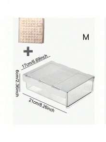 1个透明桌面抽屉收纳盒，隐形桌下储物盒，免打孔桌面抽屉整理架，适用于办公室、厨房、浴室、卧室 - 白色 - 查看 10