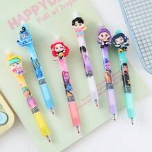 1/2/3/4/5/6pcs KPOP Witch Hunt Girl Group Blue Signature Pens, Student Ballpoint Pens, Erasable Pens, Writing Pens, Push-Button Black Pens, Student Stationery, Writing Tools, Student Gifts, School & Office Supplies - Sets - View 2