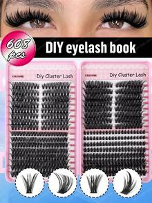 528/544/608 Eyelash Clusters, Mixed Density 10D-100D, D Curl, 10-18mm Length, Ultra-Lightweight, Soft & Long-Lasting DIY Eyelash Clusters, 3D Fluffy Segmented Lashes, Lash Extension Kit Includes Tweezers, Lash Glue & Brush - Multicolor - View 16