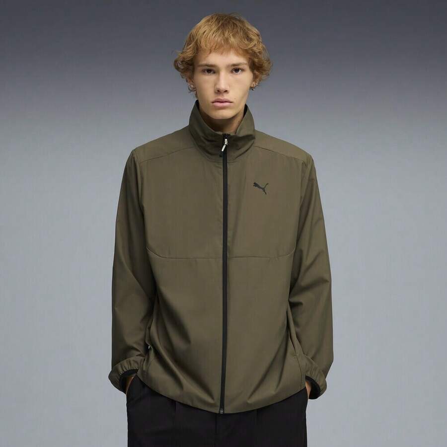 Puma 男士运动休闲夹克，梭织连帽夹克 69419481 - 綠色 - 查看 1