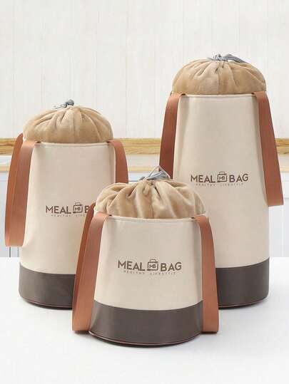 1pc Insulated Lunch Bag, Portable Thermal Tote Bag, Large Capacity Lunch Box Bag For Work, Thick & Waterproof