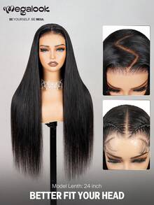 MEGALOOK 6x5 Lace Bob Wig Human Hair Ready To Go Glueless Silky Straight Bob Wig Pre-Plucked Pre-Cut Lace Breathable Cap Natural Hair Wig 10-30 Inch Daily Style - SNatural - View 5