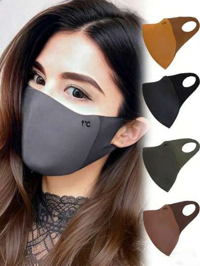 1 st/3 st Dam Casual Enfärgad Svart/Brun/Mörkgrå Vindtät Varm Förtjockad Mjuk Skyddande Ögonmask, Lämplig För Resor, Utomhus, Cykling, Daglig Matchning