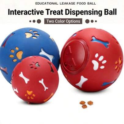 Adjustable Pet Dog Toy Food Dispenser, Chew Teeth Cleaning Ball, Rotating Food Puzzle Ball