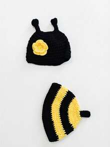 Newborn Baby Lion Photography Props Outfit, Handmade Crochet Knit Dog Puppy Bee Fox Animal Costume Set, Infant Boy Girl Photo Shoot Hat & Diaper Cover Suit - Multicolor - View 9