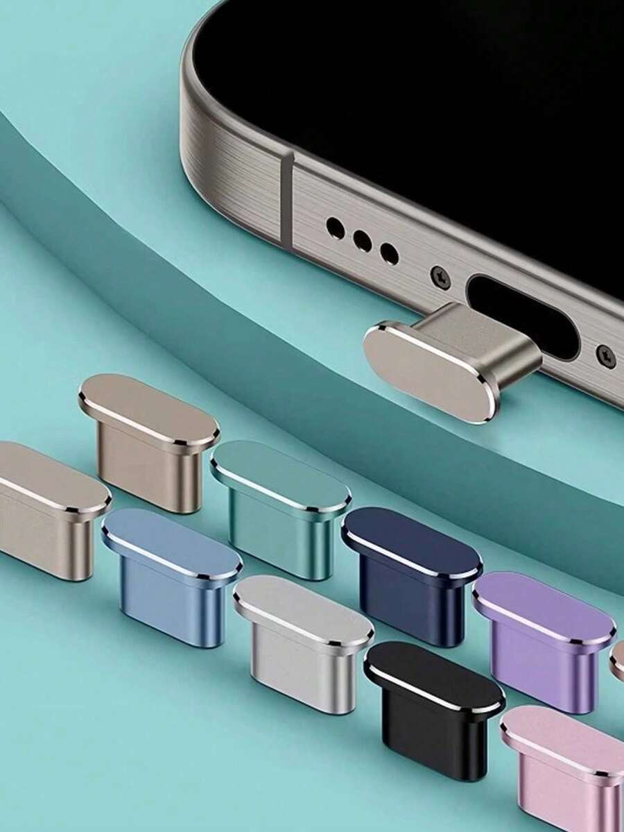 Type-C Charging Port Dust Plug, Shiny Design, Phone Accessories, Dust-Proof Cover, Durable, Prevents Dust From Entering Charging Port, Suitable For Various Phone Models, Ideal Gift For Family, Friends, Colleagues, Students, Teachers And Loved Ones - Multicolor - View 1