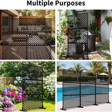 Pantalla de Privacidad Metálica para Interiores y Exteriores - Biombo Decorativo de 3 Paneles con Base, Cerca de Acero para Balcón, Patio y Jardín - 44 x 72 pulgadas - Ver 7