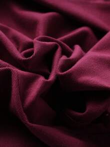 2pcs Basic Minimalist V-Neck Camisole Top And Shorts Set, Summer Holiday Outfits - Burgundy - View 11