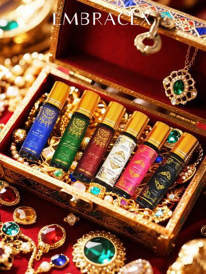 EMBRACEX. 10ml Arabian Dubai Perfume Oil, Middle Eastern Roll-On Fragrance Oil, Long-Lasting Scent, Luxury Brand Premium Oil, Unleash Your Charisma, Ideal Gift For Men And Women, 0.33 Fl Oz