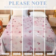 Pătură de flanel personalizabilă cu model de steluțe roz și cireșe - Un design simplu, unic și modern, cadou ideal de Ziua Îndrăgostiților pentru prieteni și iubiți - Moale, ușoară și caldă, potrivită pentru toate anotimpurile - Poate fi folosită pe pat, canapea, birou, camping în aer liber și călătorii - Pătură multifuncțională, pătură decorativă - Multicolor - Vizualizare 10