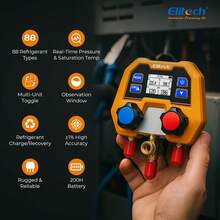 Elitech DMG-2SE Digital Manifold Gauge Set Pressure Gauge With Charging Hose - 1 - View 2