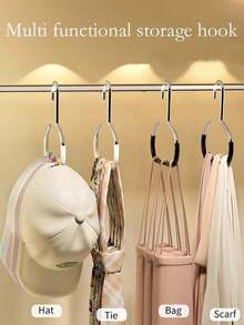 12件套帽子架、腰带架、衣柜收纳架，适用于收纳腰带、领带、围巾、吊带背心、帽子、胸罩、鞋子、手提包、连衣裙、裤子、牛仔裤、靴子、裙子等。 - 彩色 - 查看 6