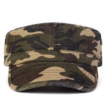 1pc Men's Camouflage Flat Top Cap, Adjustable Outdoor Sports Baseball Hat, Sun Protection, Casual For Spring, Autumn, Travel, Beach - Camouflage - View 3