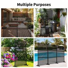 Pantalla de Privacidad Metálica para Interiores y Exteriores - Biombo Decorativo de 3 Paneles con Base, Cerca de Acero para Balcón, Patio y Jardín - 47 x 72 pulgadas - Ver 7