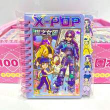 1pc K-Pop Magical Girl Mini Squad Spiral Notebook - With Divider Pages And Gold Foil Embossed Details, Fashionable Coil Notebook Suitable For Students, Themed With Lumi, Zoe And Mila (Random Style) - Multicolor - View 3