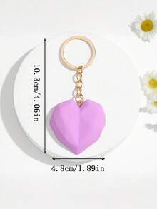 1/4个心形钥匙扣吊坠，优雅奢华女士包包挂饰，手机挂件，钥匙链，友谊礼物，适合情人节、开斋节和日常佩戴 - 彩色 - 查看 7