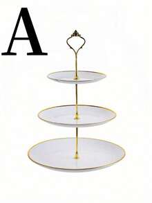 3-Tier Heart Shaped Cake Stand For Creative Wedding, Birthday Party, Candy, Dessert, Afternoon, High Tea ,Valentines Wedding, Birthday,Easter,Party Favors, Parties, Valentine'S Day, Black Valentine DAY, Valentines Wedding - 白色 - 查看 9
