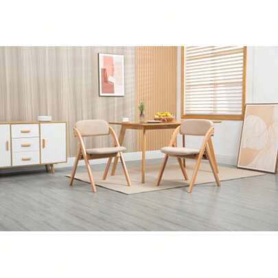 Homefun fällstol med stoppad sits, trämatstol med fällbart lock, set om två, fällstol med avtagbart överdrag, hopfällbar gäststol, kök, kontor, bröllopsfest, picknick, kaki