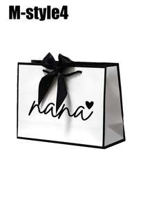 1个优雅的“姐妹、男友、新娘、奶奶”礼品袋，配黑色丝带 - 轻便，是送给姐妹的理想纪念礼物，也适合送给男友、新娘、奶奶，可折叠纸质购物袋，适用于情人节、生日、婚礼、圣诞节等场合，是表达感谢的完美之选，情人节礼物袋 | 优雅礼品袋 | 轻便礼品袋，情人节礼品袋，送给女性的友谊礼物，婚礼 - 彩色 - 查看 12