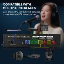 Studio-Grade 2U Dual-Channel 31-Band Digital Equalizer |   PC-Controlled Precision EQ With Live Spectrum Analysis & Advanced Noise Cancellation For Home Audio Systems - Black - View 4
