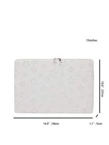 1件装学生笔记本电脑保护套，适用于11英寸/13英寸/15英寸笔记本电脑，星形印花面料，休闲男女通用，保护套，文件袋，笔记本电脑便携包，兼容Macbook、HP、ASUS等品牌，适合女生、青少年、男生、大学生等。另有9-15英寸平板电脑手提包，防震，单层笔记本电脑保护套，防水，旅行必备。 - 白色 - 查看 13