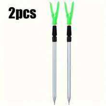 2pcs Fishing Rod Holders,U-Head And V-Head Fishing Pole Stands, Aluminum Alloy Fishing Rod Rest, Adjustable Telescopic Bankstick Holder, Extendable Fishing Stand Bracket Accessories - Multicolor - View 5