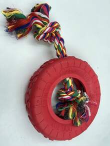 Durable Rubber Dog Chew Toy - Interactive Tire Shaped Pet Toy With Sturdy Teeth, Suitable For All Dog Breeds, Fun Dog Toy | Tire Shaped Toy | Durable Dog Toy, Dog Toy - Black - View 9