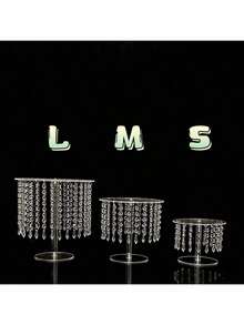 1 Set Acrylic Cake Stand With Crystal Pendant Light, Transparent Round Cupcake Stand, Suitable For Dessert Table, Pastry, Candy Display For Wedding, Event, Birthday Party, Can Hold Cupcakes, Cakes, Pizza Etc.