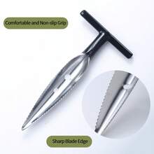 1pc Stainless Steel Coconut Opener, Convenient Coconut Cracking Tool, Coconut Punch Knife - Black - View 2