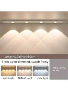 现代LED人体感应灯带,无线可充电磁吸式灯条,适用于鞋柜、展示柜、衣柜、智能柜 - 山景效果,无需布线,安装简便,USB供电,塑料材质,莫尔条纹图案 - 貓眼感應燈 - 查看 14