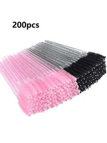 100/500pcs Disposable Black Eyelash Brush, Mascara Wand, Eyebrow Brush, Mini Makeup Brushes - Multicolor - View 16