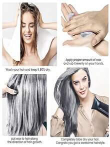 Temporary Silver Hair Color Wax-4.23 Oz Full-Size Instant Natural Color Washable No Residue Non-Damaging Hair Styling Pomade Disposable Coloring Mud For Men Women Youth Party Cosplay Halloween DIY Easy To Clean Perfect For Holiday Styling Ideal For Bold Color Style Suitable For Gift Ready Best Temporary Hair Dye - 銀色 - 查看 8