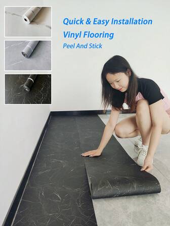 1卷大理石纹自粘地板贴纸，可移除，也可作壁纸/瓷砖贴纸使用。加厚PVC材质，时尚实用，防滑、防水、耐磨。复古西式家居装饰贴纸，适用于厨房、浴室、客厅、卧室、办公室、房间、墙面等。礼品包装。房间装饰卷 - 40*300厘米/15.8*118英寸